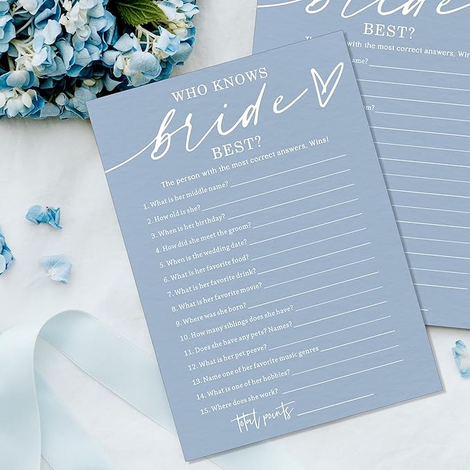 Fun Wedding Shower Games Cards Who Knows The Bride Best Engagement Party - Image 4