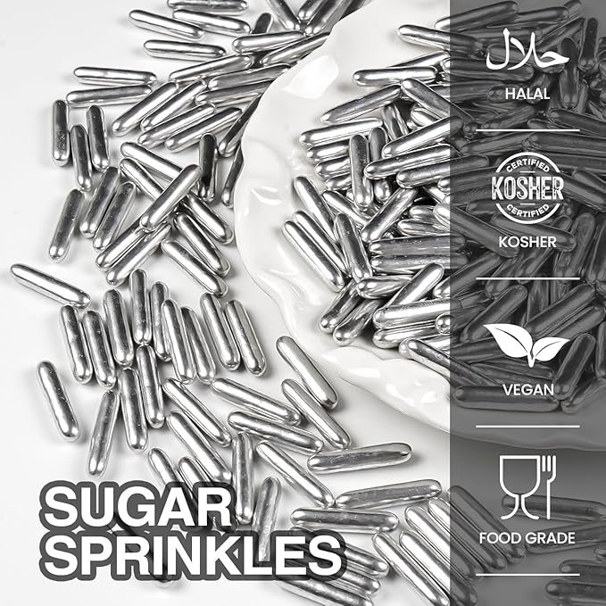 Silver Rods Sprinkles, Sugar Sprinkles - Image 5