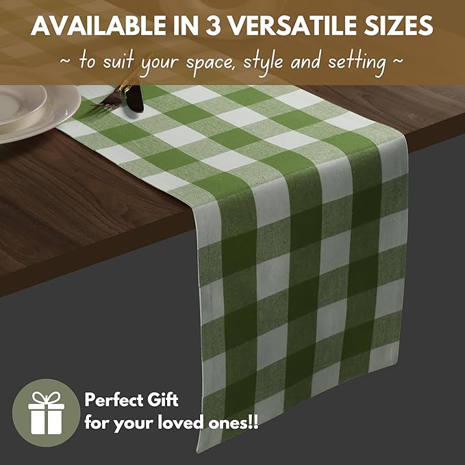 Native Fab Table Runner Buffalo Check Plaid 100% Cotton - Image 2
