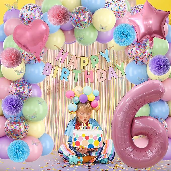 Pastel 6th Birthday Party Decorations - Image 3