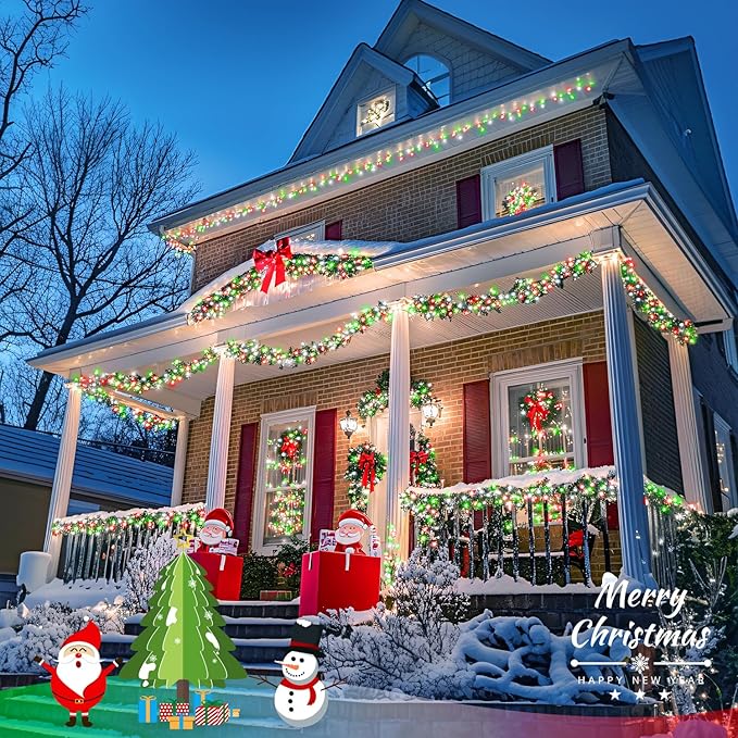 JMEXSUSS 500 LED Red White and Green Christmas Lights, 8 Modes 163ft String - Image 5
