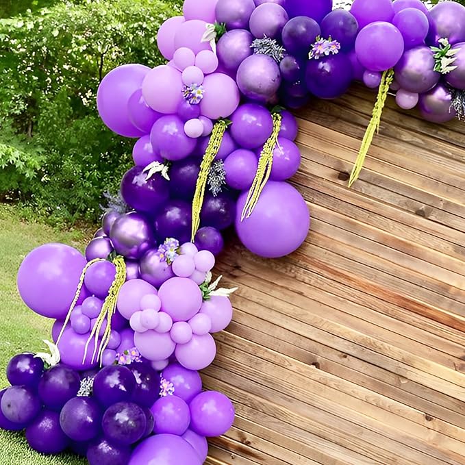 90pack Purple Balloons Different Size 18/12/10/5 Inch Purple Balloon Garland - Image 5