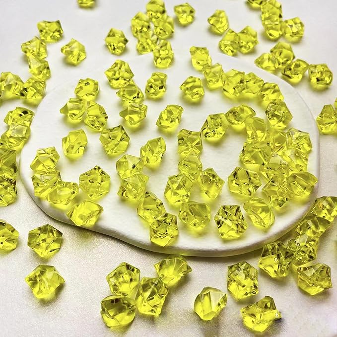 Fake Ice Cubes Fake Ice Rocks 1000PCS Acrylic Gems Gold Fake Crushed Ice Cubes - Image 4