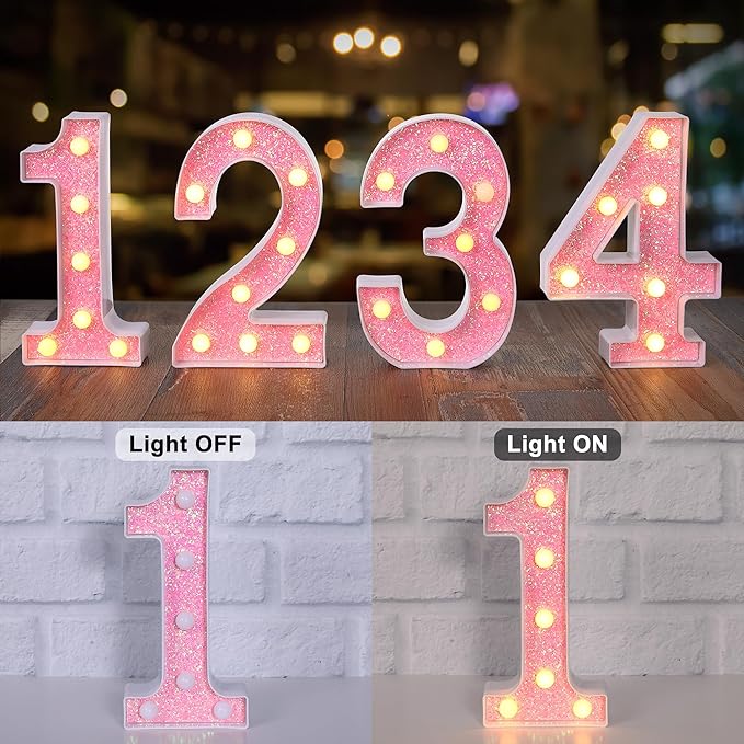 Foaky Pink Light up Letters，Pink Party Decorations, Girls Room Decor, Glitter - Image 2