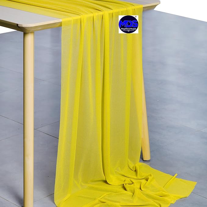 MDS 2 Pack 10ft Chiffon Table Runner 29 x 120 Inches Sheer Wedding Runner - Image 2