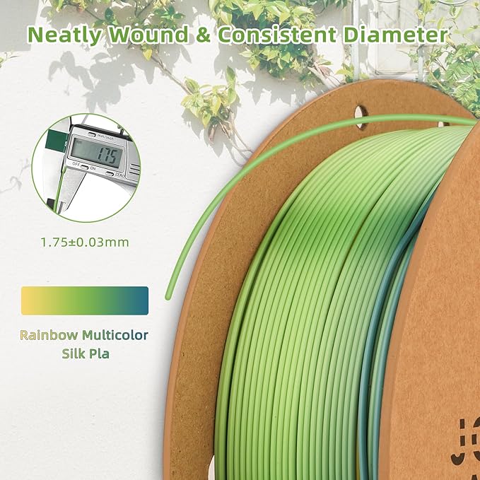 Silk PLA 3D Printer Filament 1.75mm Silk Shiny Fast Gradient Color Change - Image 2