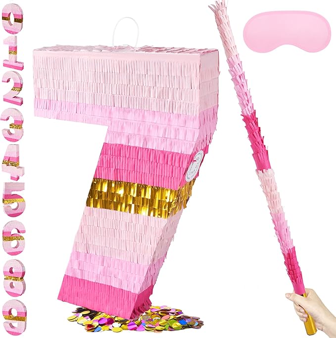 PCFING 20 Inch Number 7 Piñata Pink Gold by PCFING