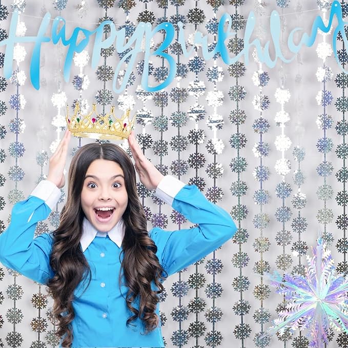 BRAVESHINE Silver Party Snowflake Backdrop - Image 5