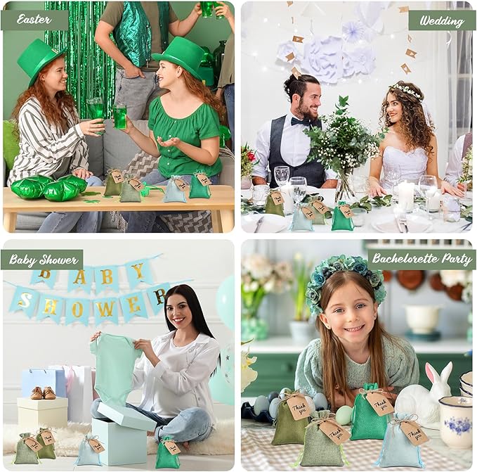 Woanger 100 Pcs Burlap Gift Bags - Image 6
