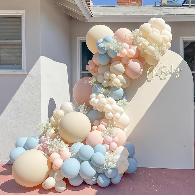 Gender Reveal Balloon Arch Kit 115Pcs Dusty Blue Blush Balloons Garland Boho - Image 7