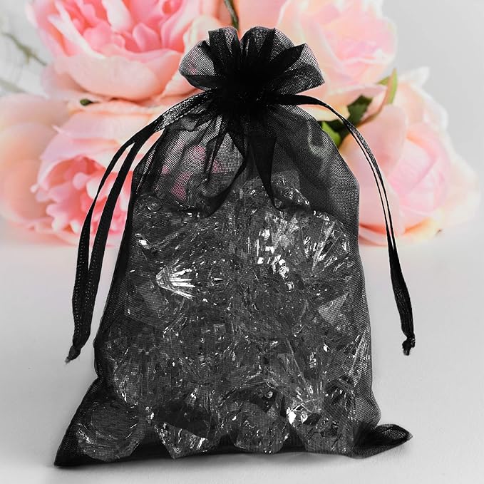 Super Z Outlet 100 Pack 4x6 Inch Mini Sheer Drawstring Organza Transparent Bags - Image 2