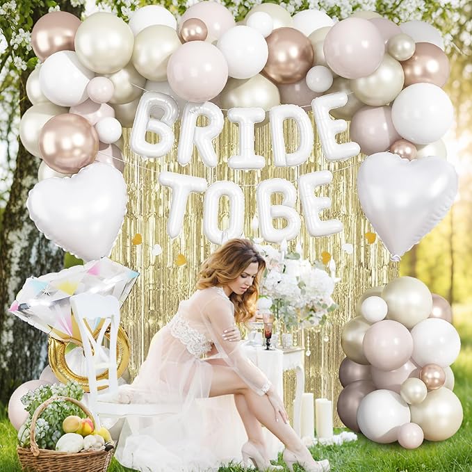 White Gold Bachelorette Party Decorations, Bride To Be Mylar Foil Letter - Image 8