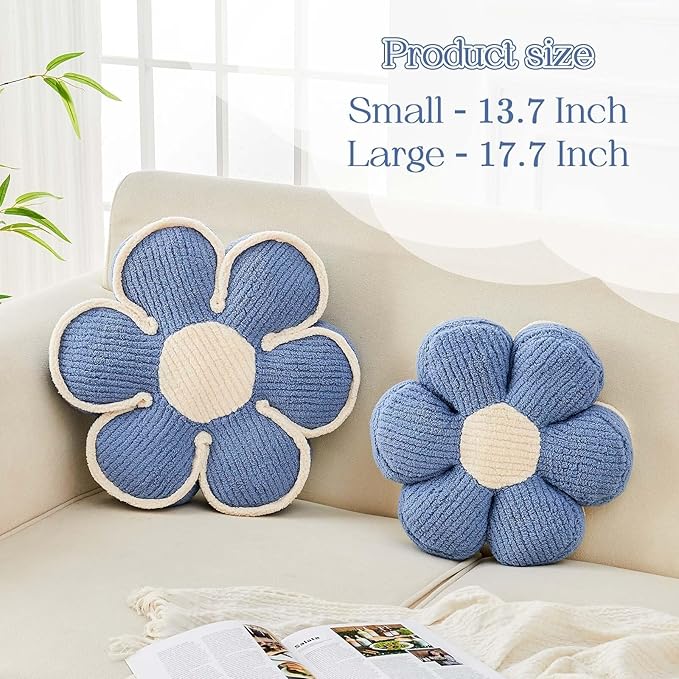 Flower Pillow, Soft Flower Decorative Throw Pillow, Cute Daisy Flower Shaped - Image 2