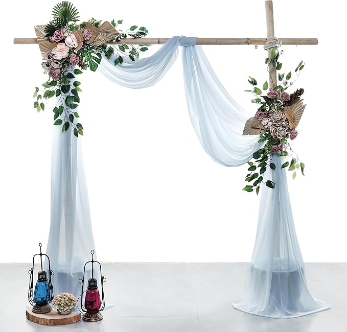 VDS Pack of 1 Panel Wedding Arch Draping Fabric Sheer Chiffon Fabric Drapery - Image 2