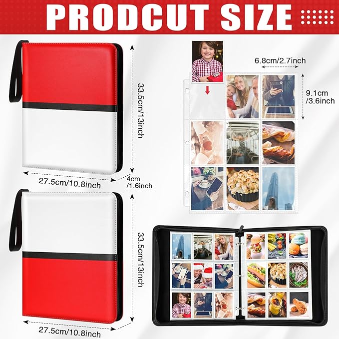 Pinkunn 2 Pack 9 Pocket Card Binder, 900 Double Sided Pocket PU Collection - Image 2
