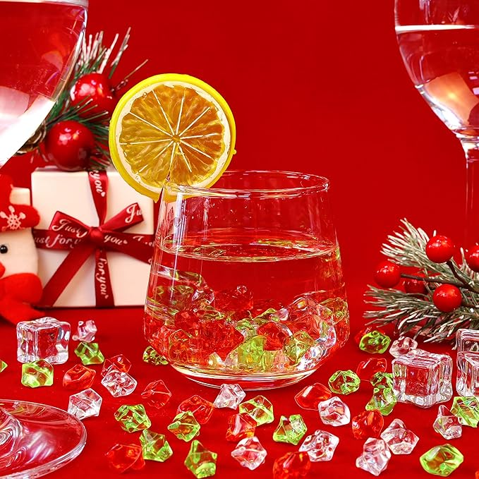 YATOJUZI 500pcs Fake Ice Cubes Christmas Decor Acrylic Crushed Rocks Vase - Image 4