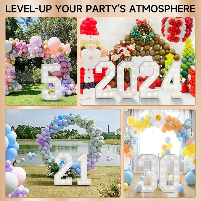 4FT Marquee Numbers, Large Light Up Numbers 1 - Image 6