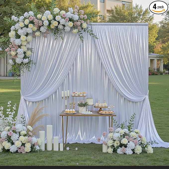 20ftx10ft Silver Sequin Backdrop Curtain by Htper
