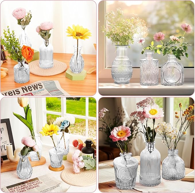 Glass Bud Vase Set of 12, Small Flower Vases - Image 6