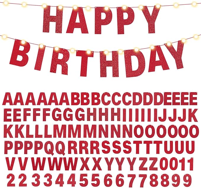 TaoBary 112 Pcs DIY Letter Custom Banner Glitter Customizable Banner Kit - Image 9