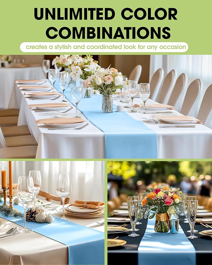 Pureegg Light Blue Plastic Table Runners - Image 2