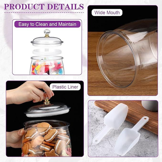 Nuogo 4 Pcs Plastic Candy and Cookie Jars - Image 4