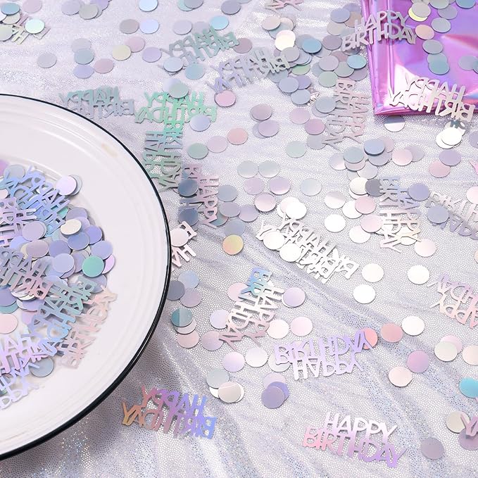 Iridescent Happy Birthday Confetti, Baby Shower, DIY Arts and Crafting - Image 5