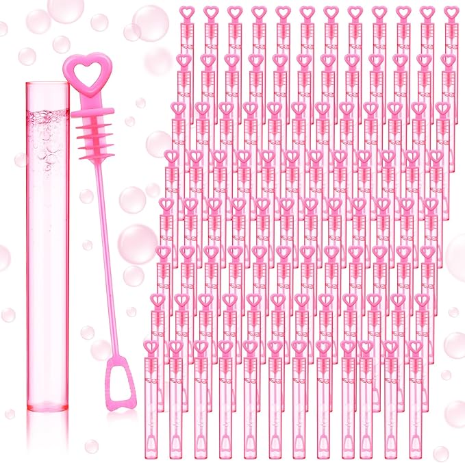 150 Pcs Bubble Wands Bulk for Wedding Party Mini Heart Wand by PullCrease