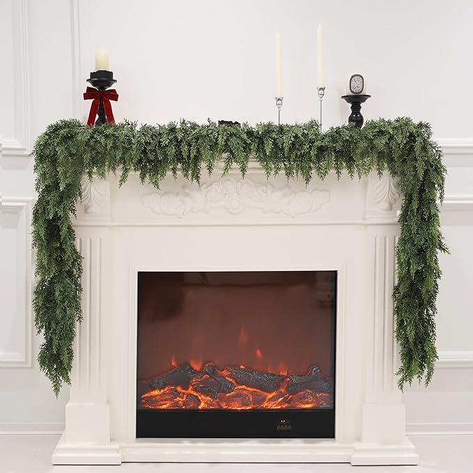 9FT 2PCS Artificial Cedar Garland by Senjie