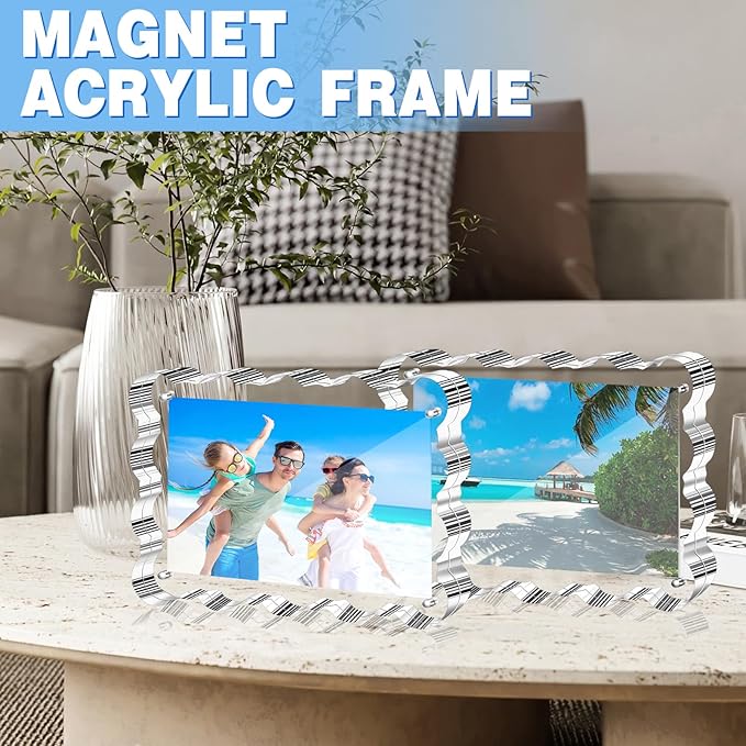 Aheroi 5x7 Acrylic Photo Frames, 3 Pack Clear Picture Sign Holder Freestanding - Image 7