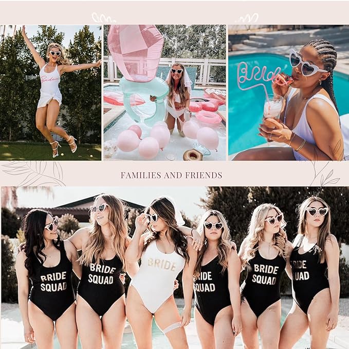 1+7 Pack Bachelorette Party Favor Retro Heart Sunglasses and Bridesmaid - Image 7