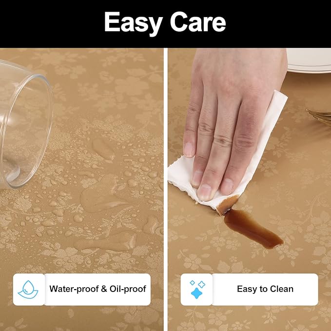 Smiry Rectangle Table Cloth, Waterproof Heavy Duty Vinyl Tablecloths, Wipeable - Image 4