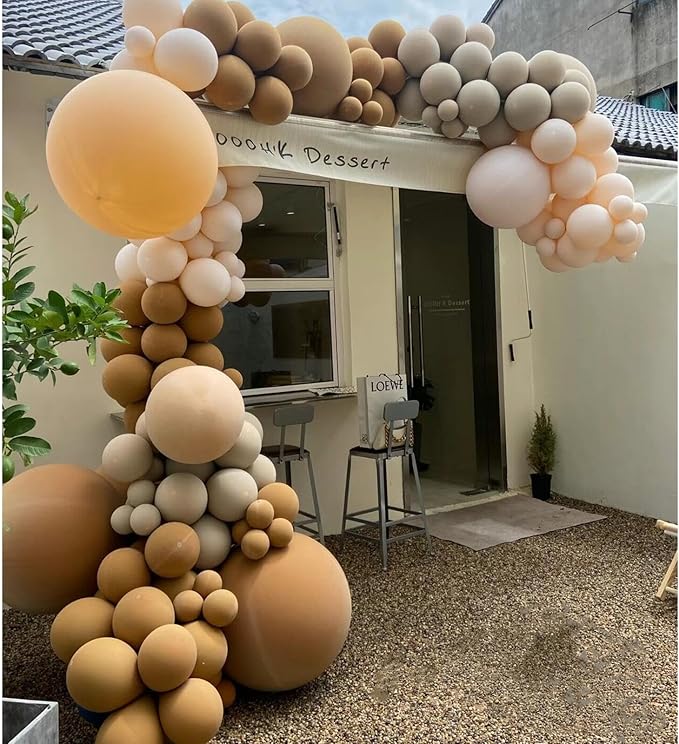 412pcs Brown Balloon Garland Arch Kit 18 12 10 5 Inch Different Sizes Matte - Image 6