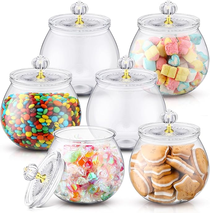 Nuogo 6 Pcs Plastic Candy and Cookie Jar by Nuogo