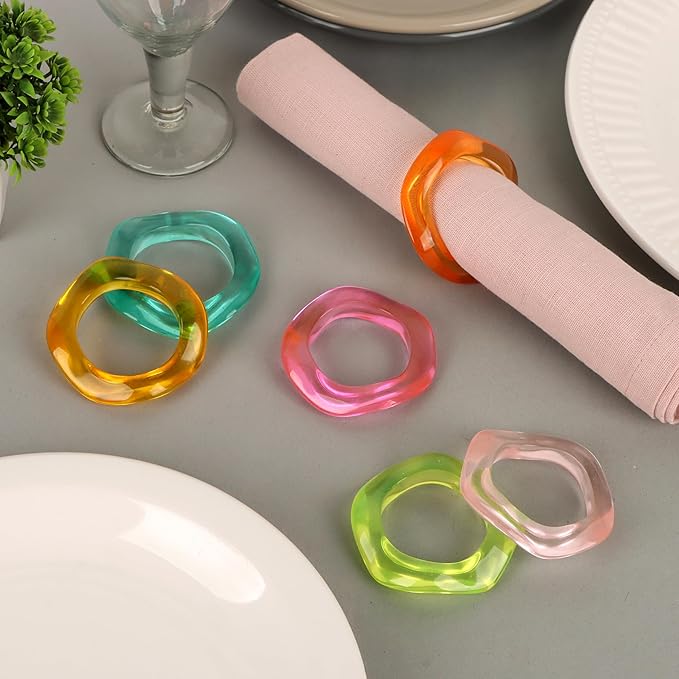 Set of 12 Epoxy Resin Napkin Rings - Image 4