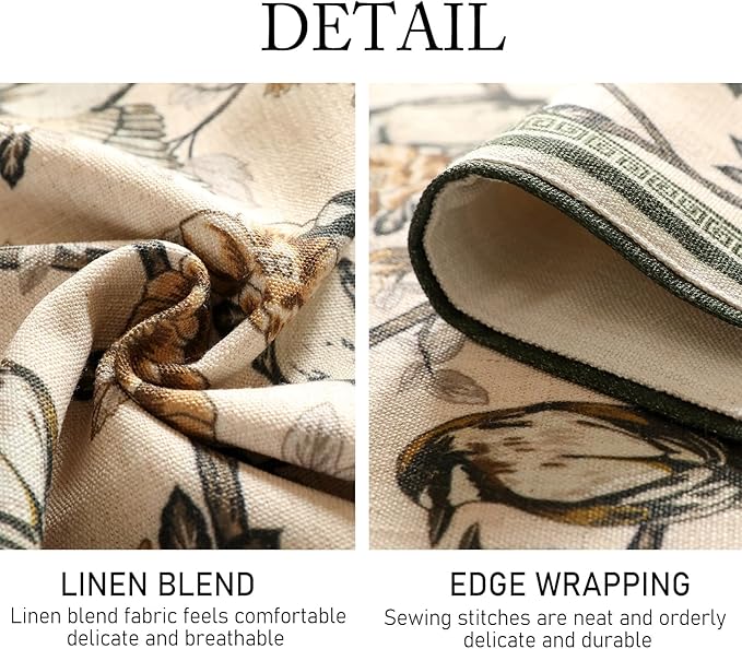 ISAENNE Designer Vintage Beige Linen Table Runner 118 Inches Extra Long - Image 5