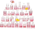 Pink Glass Bud Vase Set of 30, Small Flower Vases in Bulk, Mini Vintage Vases by TCooSo