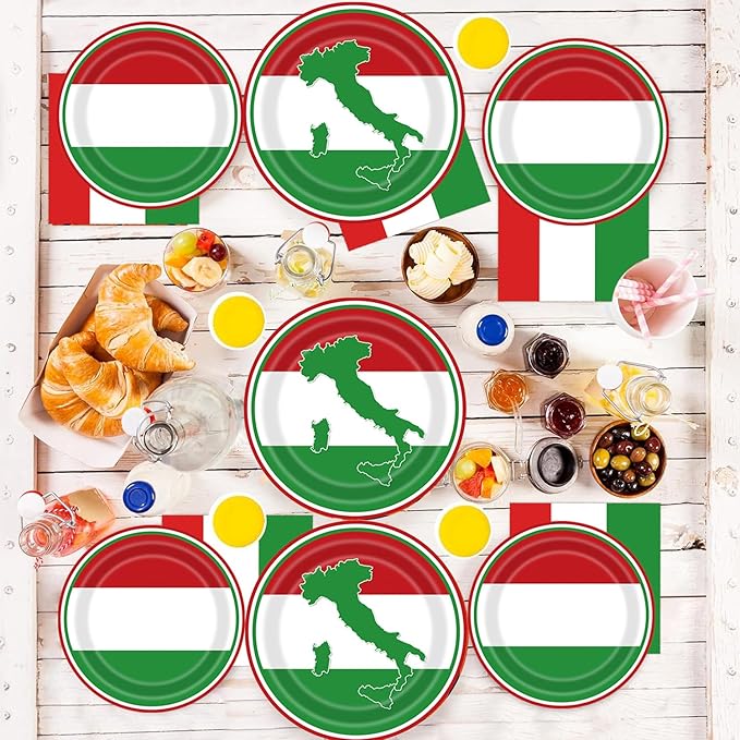 Italian Party Decorations Italy Flag Party Supplies Include Italian Flag Plates - Image 4