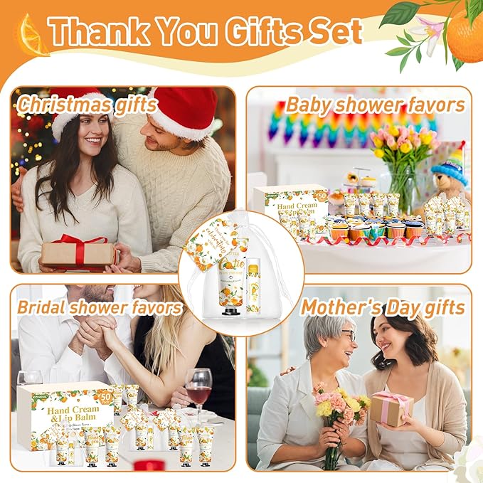 50 Pack Bulk Hand Cream and Bulk Lip Balm Gifts Sets, Bridal Shower Favors and - Image 6