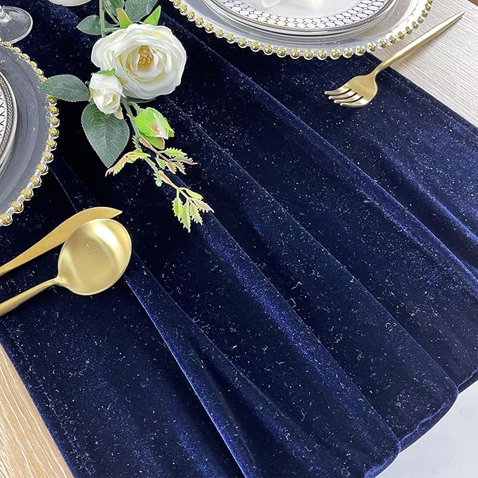 Luxurious Velvet Table Runner, 10ft Wedding Reception Decorations, 20x120inch - Image 7