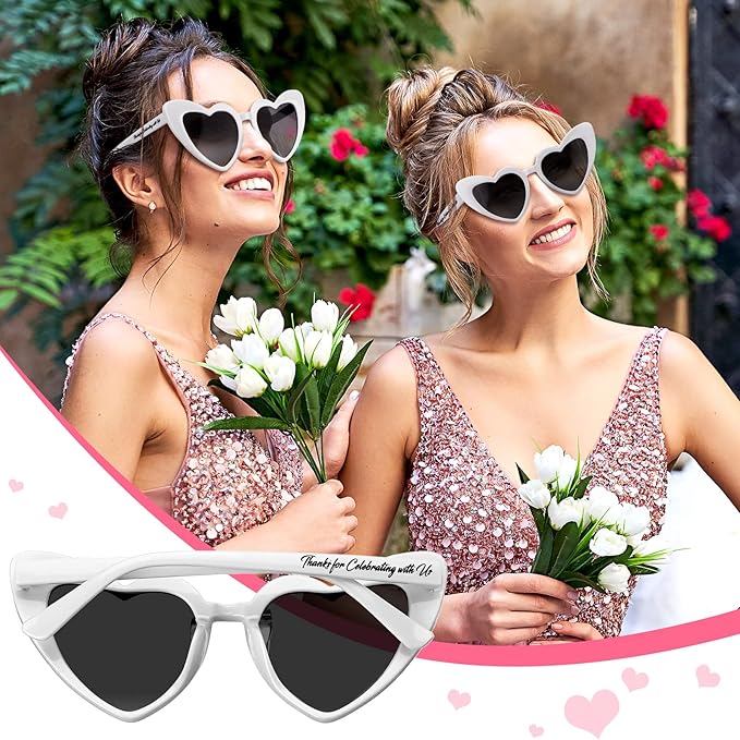 Vabean Wedding Heart Sunglasses Bulk Wedding Gifts Bachelorette Bridal Party - Image 6