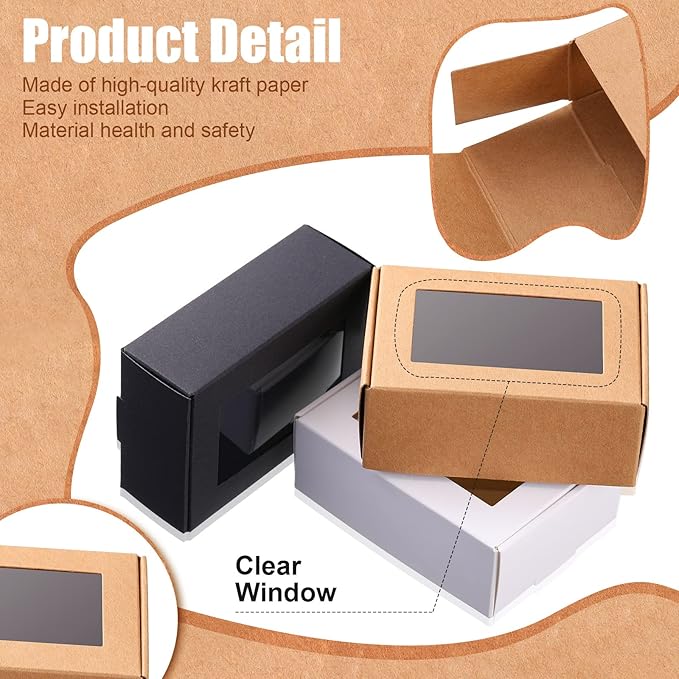 Zonon 30 Pcs Soap Boxes for Homemade Packaging, Mini Kraft Treat Boxes - Image 3
