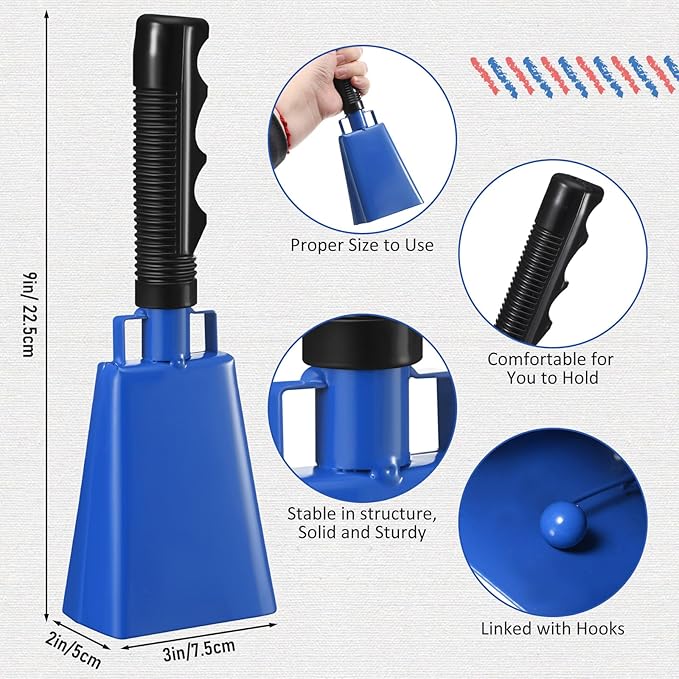Pelopy 12 Pcs Large Cow Bell 9 '' Cowbell - Image 2