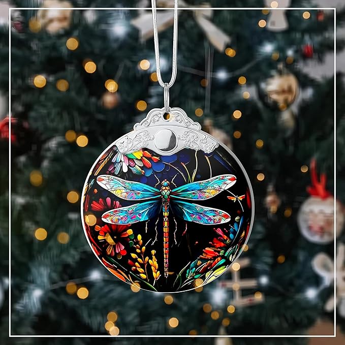 Stained Glass Effections, Christmas Tree 4 Inch Acrylic Ornament Art, Christmas - Image 5