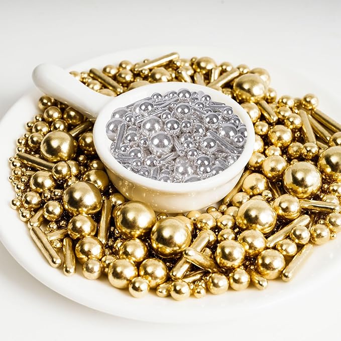 Kasvan Gold and Silver Sugar Sprinkles - Image 4