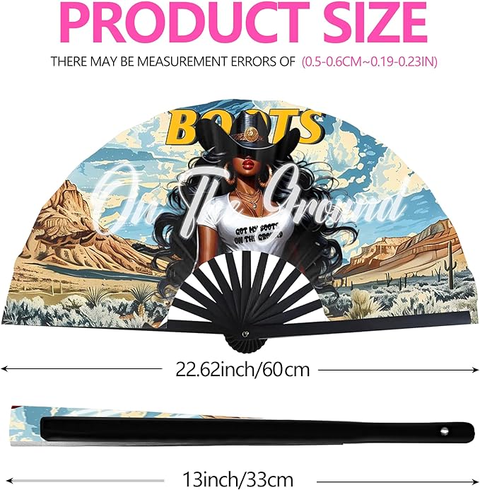 Boots On The Ground Hand Fan, Where Them Fans At Folding Fans, Clapping - Image 3