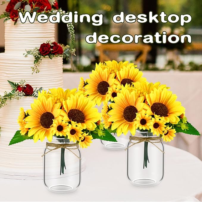 6 Set Centerpiece Table Decorations Mason Jar Table Centerpiece - Image 5