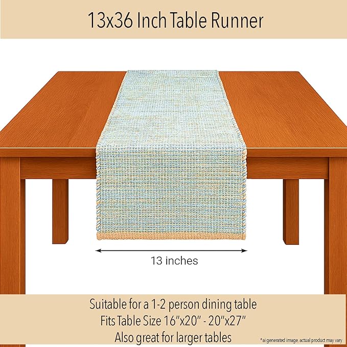Chardin home Natural Jute Table Runner 13x36 Inch – Vintage Boho Rustic Table - Image 4