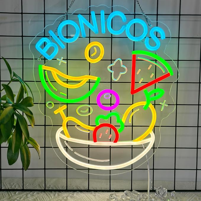 CNBEYOUNG Bionicos Neon Sign, Neon Lights Hanging Wall Art Decoration - Image 6