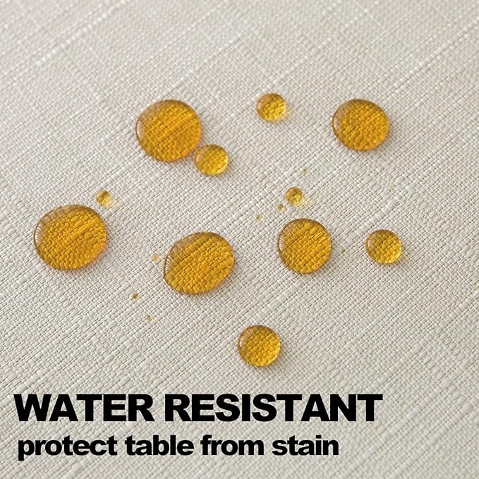 NLMUVW Linen Table Cloth for Square Tables, Rustic Textured Tablecloth Water - Image 3